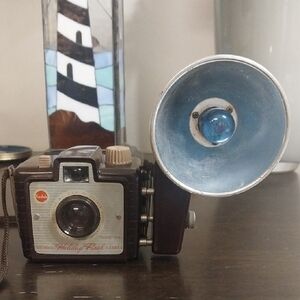 Kodak Brown Camera with Blue Flash Reflector